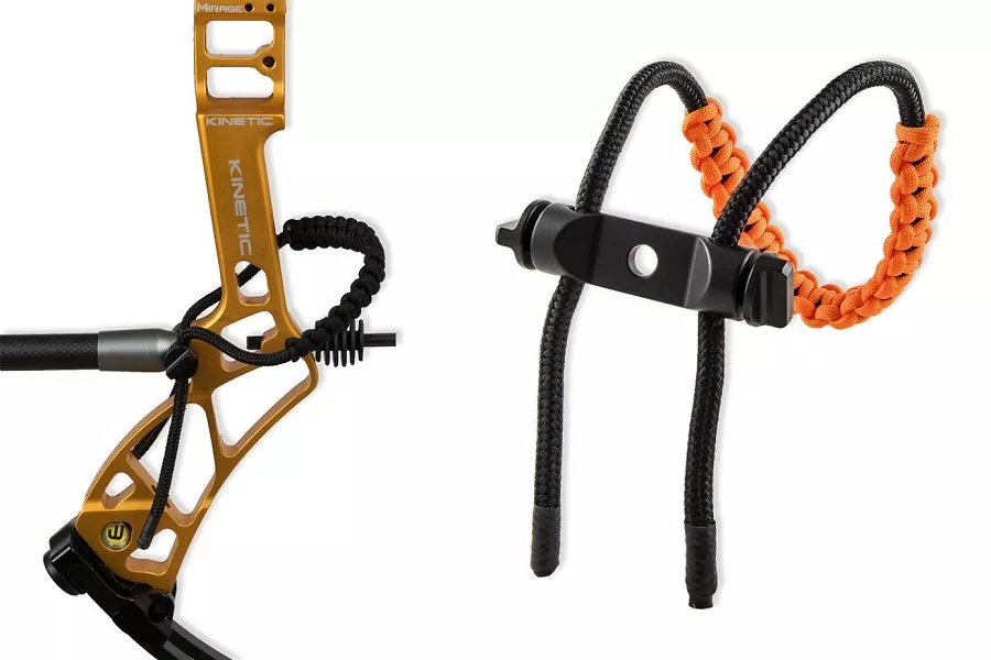 Poutání luku - wrist sling - 3D lukostřelba, kladkový luk